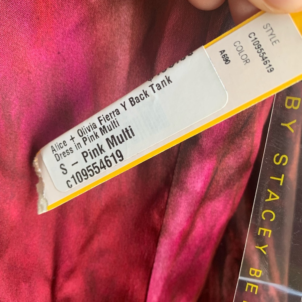 ALICE + OLIVIA Pink Multi Silk Mini Dress Size small - Picture 5 of 9